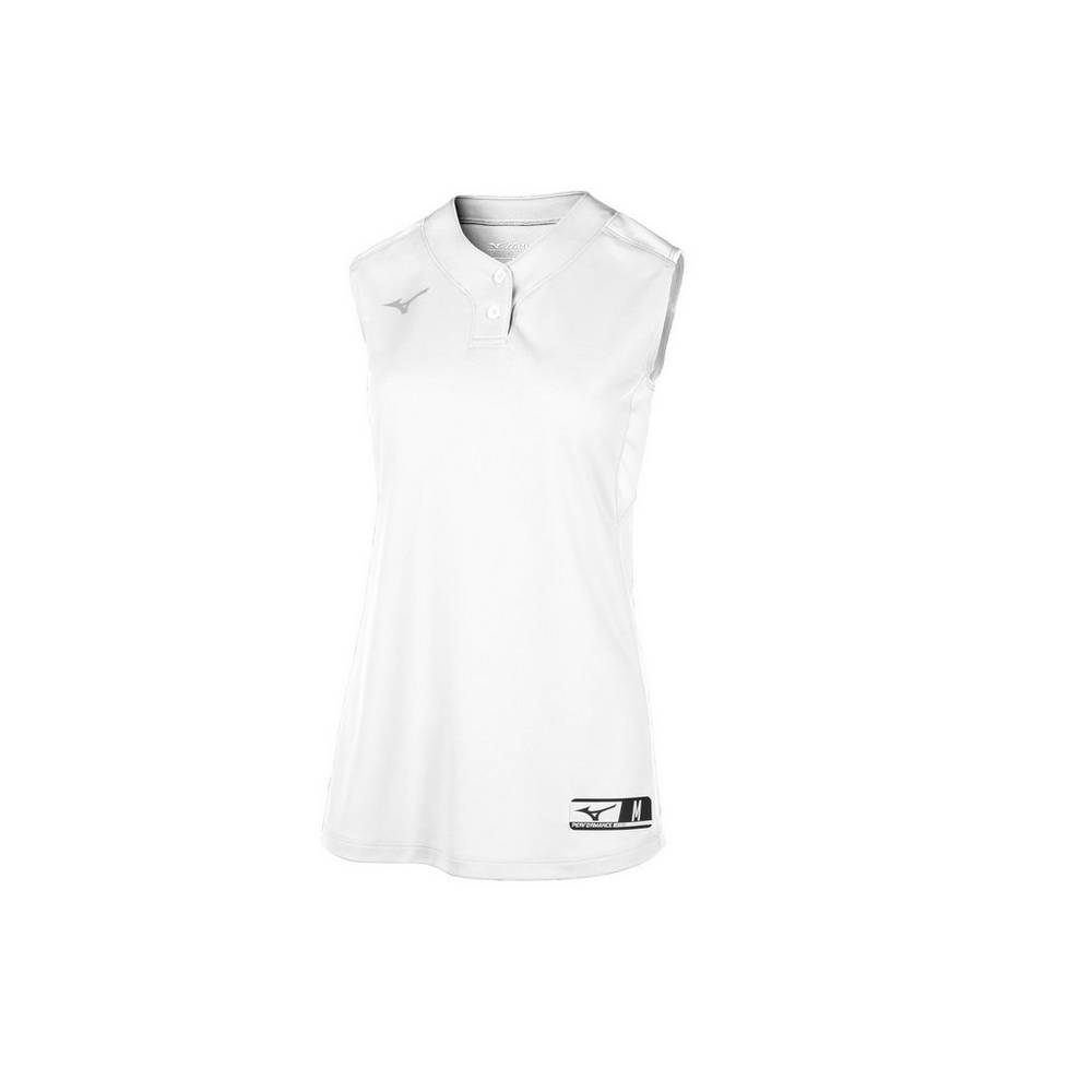 Mizuno Aerolite 2-Button Sleeveless - Bayan Forma - Beyaz Türkiye (DIRCBY-865)